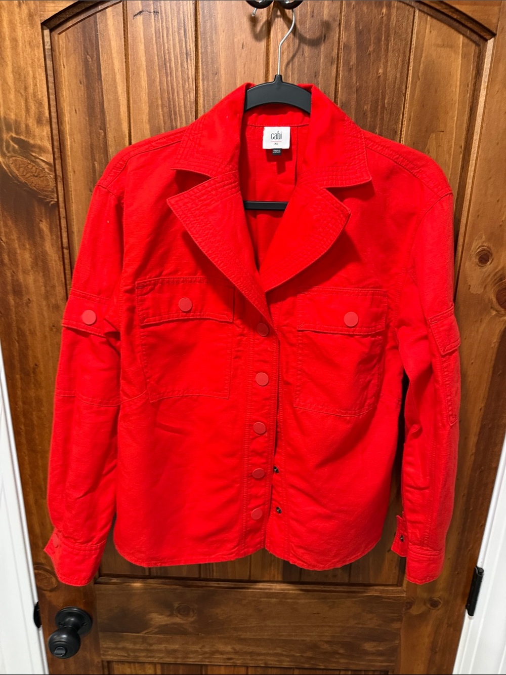 CAbi Red Utility Jean Jacket